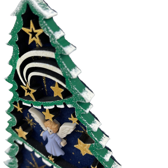 Handmade Wooden Felt Christmas Tree 11.5 H Nativity Buttons Holiday Gift… - Picture 5 of 12